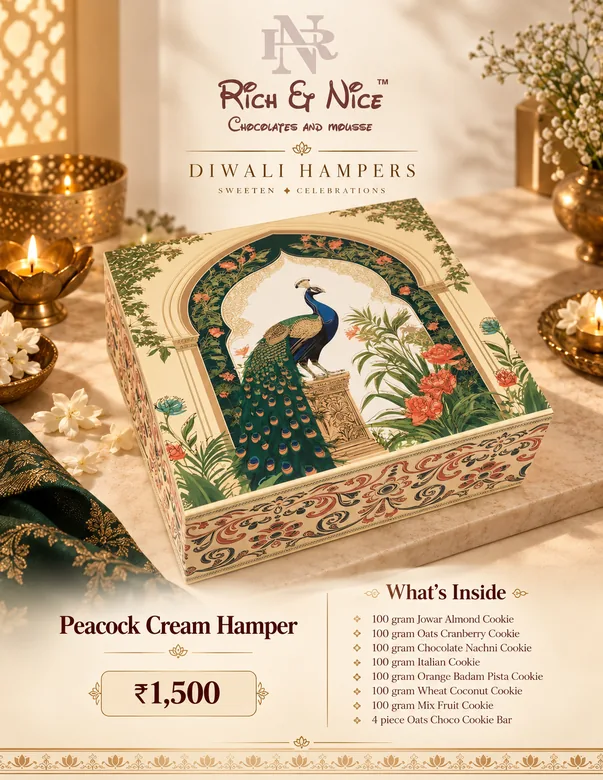 Peacock Cream Hamper Diwali catalogue creative
